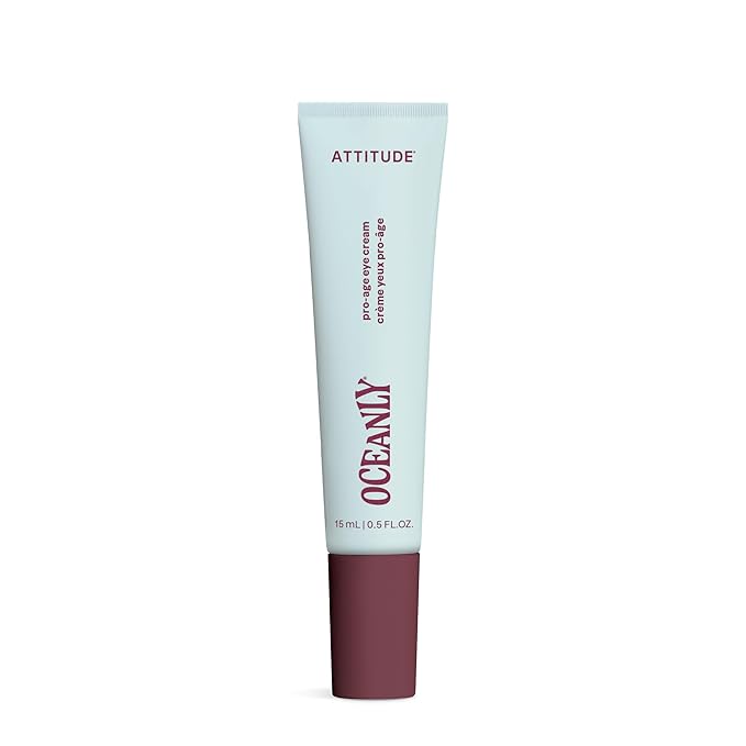 ATTITUDE Anti Aging Eye Cream, With Peptides, Algae Extract & Hyaluronic Acid, For Dark Circles & Wrinkles, Fragrance Free Skincare, Dermatologically Tested, EWG Verified, Vegan, 0,5 Fl Oz