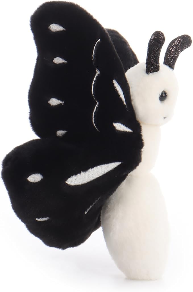 Apricot Lamb Black Butterfly Stuffed Animals for Kids, Soft Cute Plush Toys for Baby Girl and Boy, 7.5 Inches