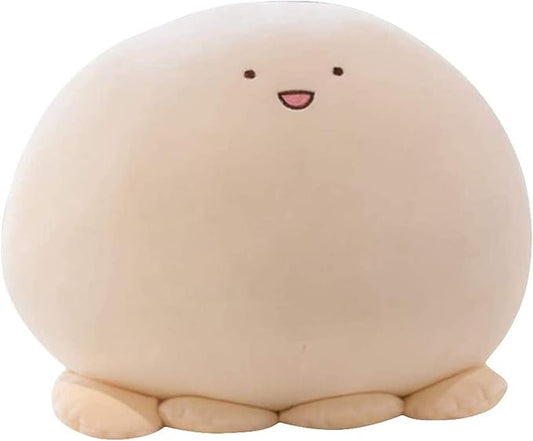 REFAHB 9 inch Cute Octopus Plush Stuffed Animal Body Pillow Fat Cartoon Cylindrical Body Pillows for Kids, Super Soft Hugging Toy Gifts for Bedding, Kids Sleeping Nap Kawaii Pillow, Whiteoctopus