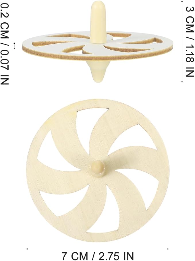 DECHOUS 20Pcs Wood Spinning Tops Unfinished Wooden Gyroscope Handmade Paintable Spin Tops Craft for Educational Kindergarten Party Favor