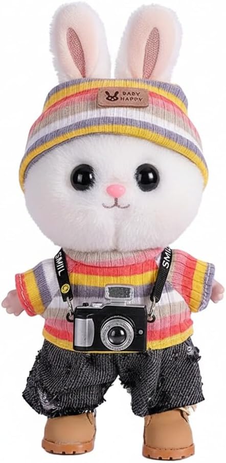 5set 17cm Dolls Clothes Outfit Set - Casual Style Costumes for Doll Figures, Camera Set,Have a seat Clothes - 6.7 Inches Cute Dolls Daily Refill,Gifts for 17cm Doll Lovers (Style-N)