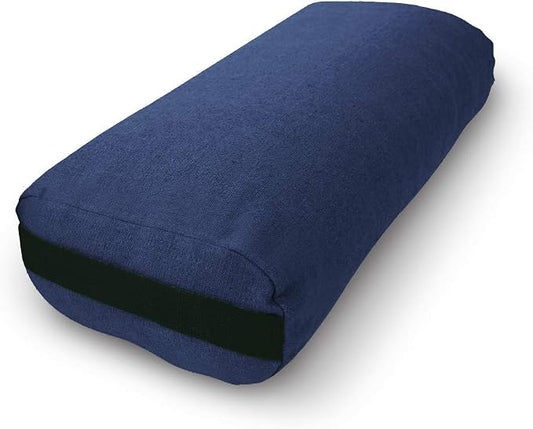 Bean Products Yoga Bolster - Made In The USA With Eco Friendly Materials - Round or Rectangular Support Cushions That Elevate Your Practice - Organic Hemp Cover
