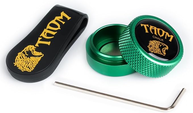 TAOM Pool Chalk Holder Round Shaped Practical Tool Billiards Accessories Magnetic Mini Chalk Tip Case Container Round Box Billiards