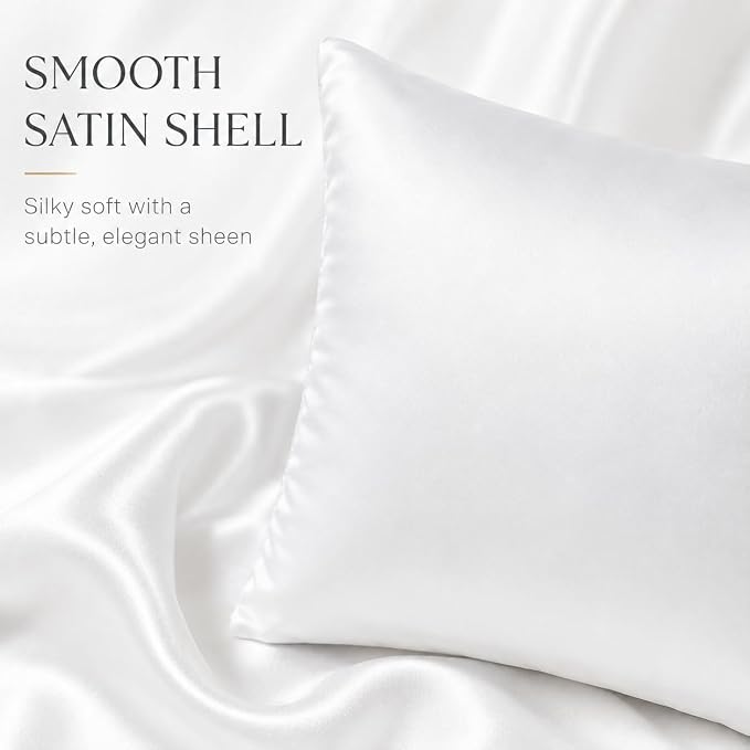 Bemaystar Pillow Inserts, White Satin Pillow Inserts for Throw Pillow Covers, Soft Fluffy Square Cushion Inserts for Sofa Bed Couch Home Decor, 20x20 Inch