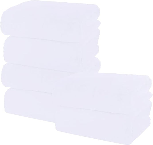MOONQUEEN 6 Pack Premium Bath Towel Set - Quick Drying - Microfiber Coral Velvet Highly Absorbent Towels - Multipurpose Use as Bath Fitness, Bathroom, Shower, Sports, Yoga Towel (White)