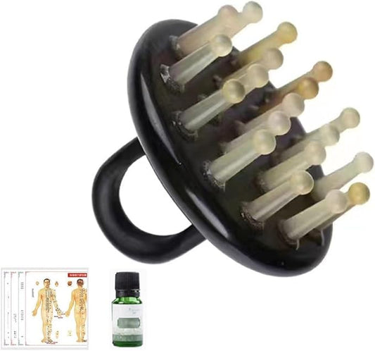 Multifunctional Wood Therapy Massage Tools Meridian Pressure Brush & Cellulite Brush for Scalp Stimulation Body Shaping & Muscle Recovery(13 Nails-Round-Set)