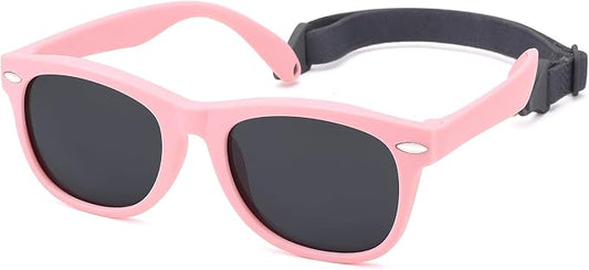 Polarized Baby Sunglasses with Strap - Unbreakable Flexible Infant Sunglasses for Toddlers Age 0-24 Months