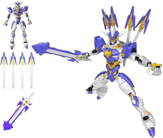 Fully Assembled T13 3D Printed Action Figure with Movable Joints & Interchangeable Weapons - 3D Printed Collectible Toy Ready-to-Play for Boys and Girls (White Blue)