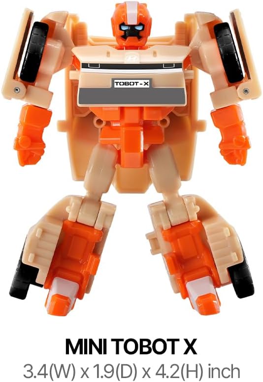 New TOBOT, MINI TOBOT X, Youngtoys Transforming Collectible Vehicle to Robot, Heroes Animation Character Toys for Kids 3 and up Transform Toys Cars, Mini Size 4-inch