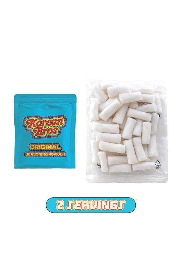 Korean Bros Original Tteokbokki (360g) Spicy Rice Cakes, 6 Pack | Korean Street-Style Snack or Meal, 2 Servings