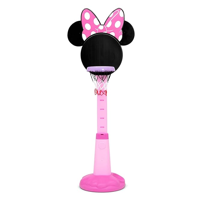 Minnie Mouse Plastic Basketball Set by Delta Children – Includes Basketball Hoop, 1 Basketball and Ball Pump