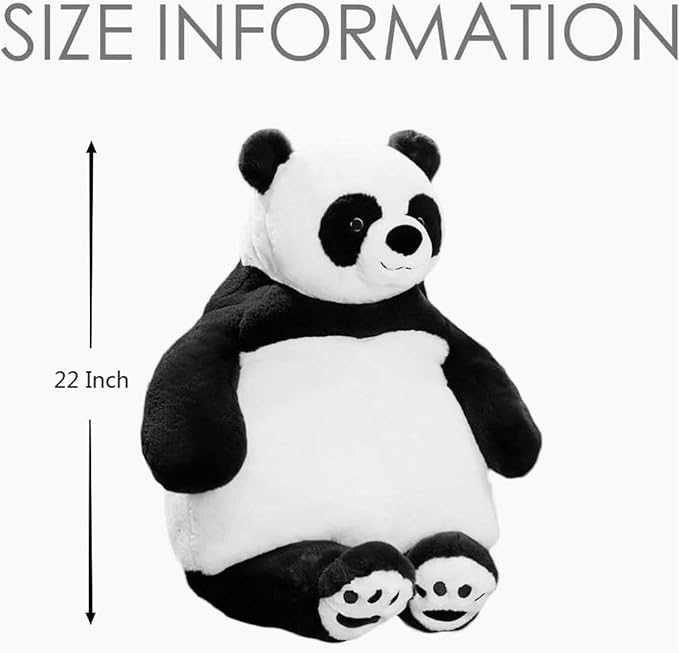 ARELUX 22in Large Panda Plush Stuffed Animal Hugging Pillow:Soft Giant Sleeping Body Warm Fluffy Pillow Adorable Chubby Panda Plushie Toy Creative for Friends Dormitory