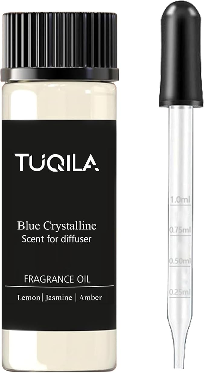 Waterless Essential Oil 20ml Blue Crystalline Hotel Scent- Lemon, Bergamot, Ocean, Jasmine, Amber& Musk Fragrance for Home, Hotel, Office, Car Aroma Scent Oils for Diffusers