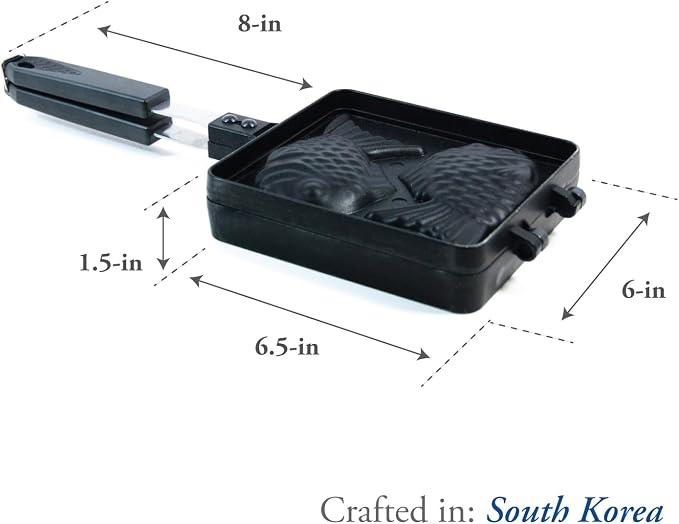 COOKKING - Taiyaki Japanese Fish-shaped Pancake Double Pan, Made in Korea