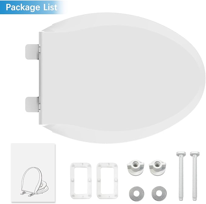 Elongated Toilet Seat With Toddler Seat,PP Material Family Toilet Seat Cover with Adult and Toddler Seat, Soft Close Design, Easy to Clean, Safe for Home Kids Potty Training