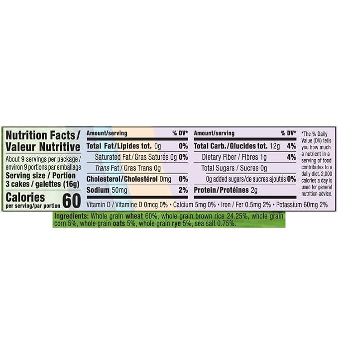 Only Kosher Candy Ultra Thin Multigrain Cakes Squares Original, All Natural Whole Grain, Non GMO, Fat Free (Pack of 12)