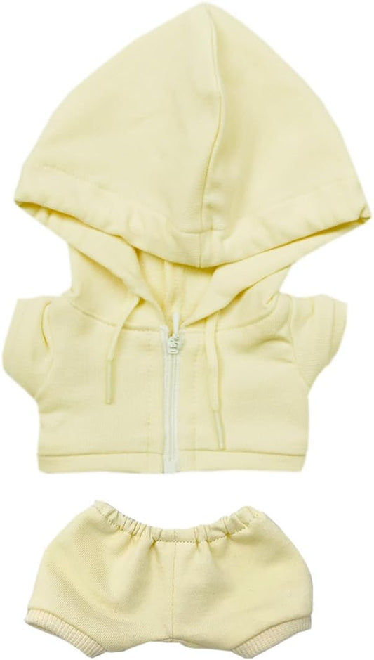 10cm 15cm 20cm Plush Doll Clothes Coat Pants Multi-Color Sportswear Sets Toys Dolls Accessories (Beige, 20cm)