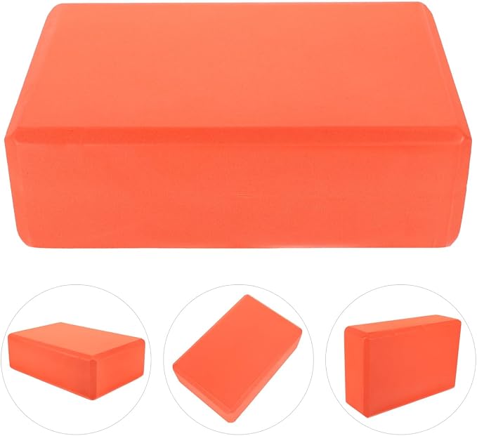 Milisten Yoga Block Brick High Density Eva Yoga Block for Pilates Stretching Gym Workout and Exercise Support Anti-Slip Lightweight Stable Grip 8.97 X 5.98 X 2.99 in Orange