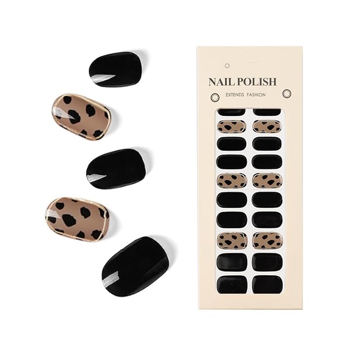 Nail Stickers 20 Pieces Full Wraps Nail Polish Strips, Self-Adhesive Gel Nail Art Decals for Women Girls