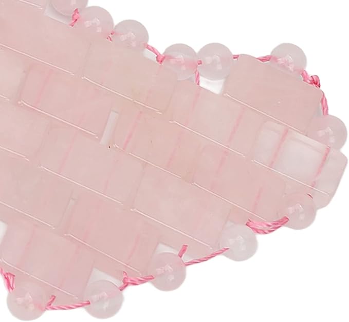 2Pcs Rose Quartz Eye Mask, Jadestone Eye Patch Reduce Edema Relieve Eye Strain Heart Shaped Stone Eye Pad for Massage Cooling Mask
