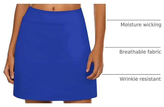 Ekouaer Women's Active Performance Skort Lightweight Skirt for Golf Tennis | Built-in Shorts, A Line, High Waisted, Tummy Control, Pickleball, Running, Workout, Sports, Skorts for Woman