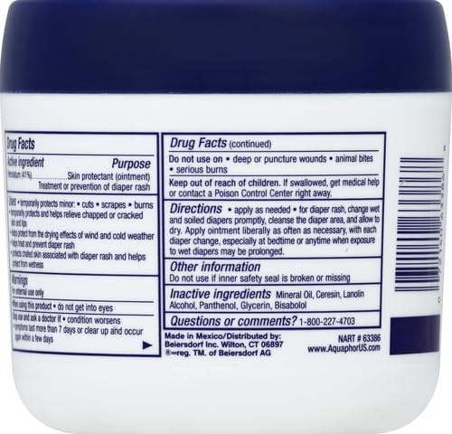 Aquaphor Baby Healing Ointment Advanced Therapy Skin Protectant for Chapped or Dry Skin, Drool Rash and Diaper Rash Ointment, 14 Oz Jar (Pack of 12)