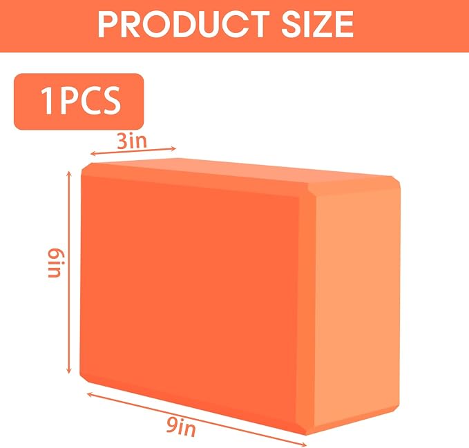 Yoga Block - Supportive Latex-Free Eva Foam - Soft Non-Slip Surface with Beveled Edges for Yoga, Pilates, Meditation - Yoga Accessories for Stability, Balance, Deepen Stretches