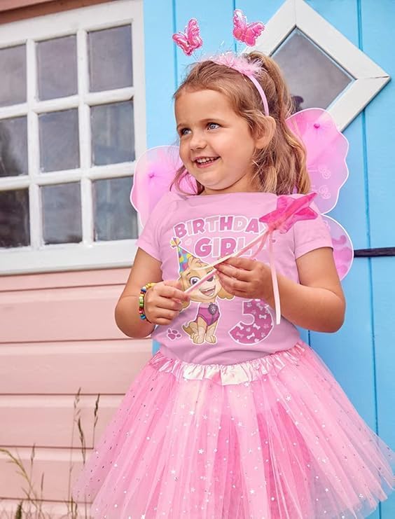Tstars Skye Birthday Girl 3 Gifts for Three Years Old Bday Paw Patrol Theme Party Toddler Kids Girls Fitted T-Shirt A51144d