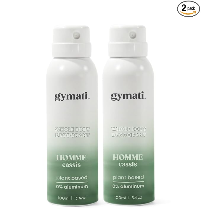 Gymati Natural Deodorant Body Spray – Aluminum-Free, Plant-Based Blend with Aloe & Zinc, Long-Lasting Odor Protection, Luxury-Inspired Scent Men, Pack of 2