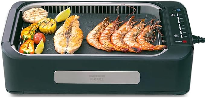 SMART BERRY 3 in 1 Smokeless Electric Indoor Grill, Nonstick Grill/Griddle Plates, hot pot, Glass Lid, Portable Korean BBQ Grill with 7-Level Control, HOT POT set Black