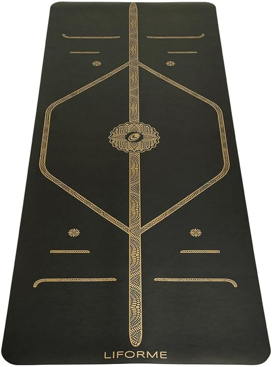 Liforme Printed Yoga Mat Collection - Free Yoga Bag Included - Patented Alignment System, Warrior-like Grip, Non-Slip, Eco-friendly, Sweat-resistant, Long, Wide and Thick for Comfort