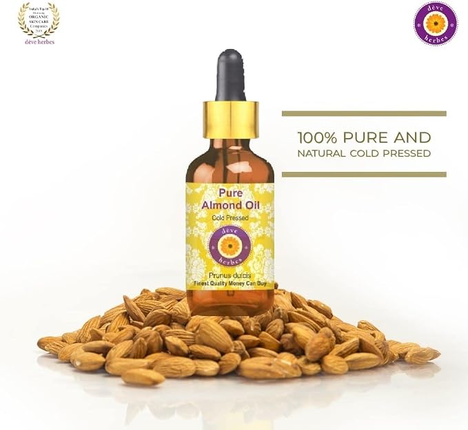 Deve Herbes Pure Almond Oil (Prunus dulcis) Cold Pressed 300ml (10 oz)