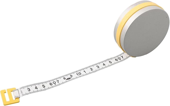 BMI Body Mass Index Retractable Tape Measure, Push-Button Locking Diet Tool for Waist Hip Arm Chest Thigh, Accurate Plastic Ruler for Fitness Tracking, 150cm/200cm(yellow)