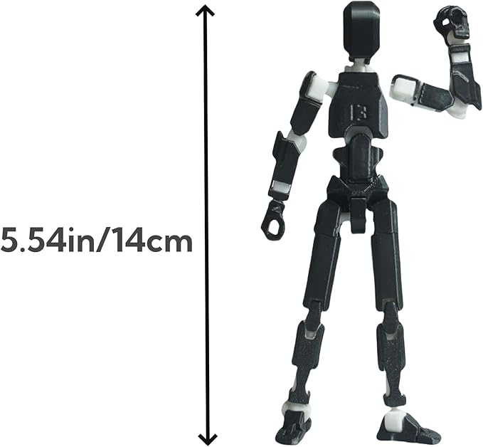 Pre-Assembly 3D Printed 5.54'' Stick 13 Action Figure, Multi-Jointed Tian13, Articulated T13 Desktop Decoration,12 in 1 d13 Accessories, Best Birthday Festival Gift