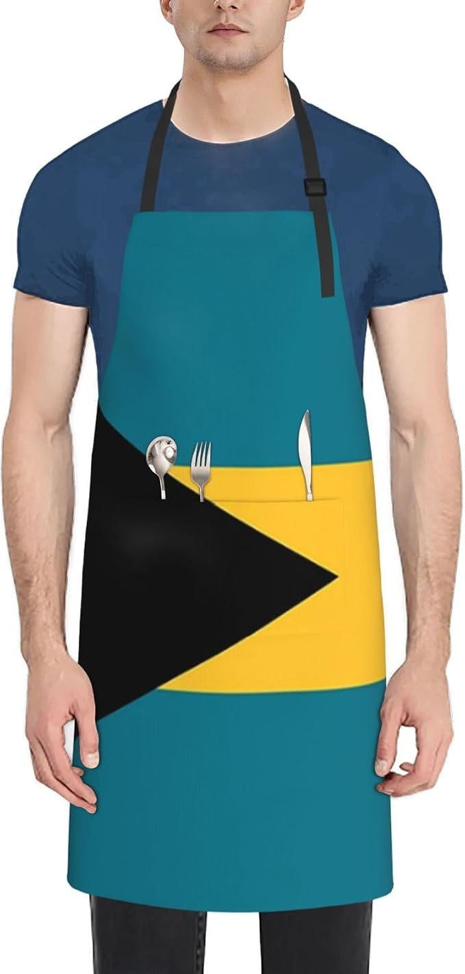 Cute Flag Kitchen Cooking Aprons for Women Men Adjustable Patriotic Flag Apron with 2 Pockets for Home Kitchen Garden