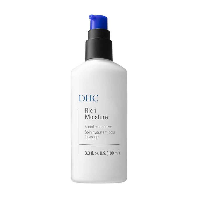 DHCUSAInc DHC Rich Moisture, Lightweight Facial Moisturizer, Dry Skin, Hydrating, Fragrance and Colorant Free, Ideal for dry dehydrated and sensitive skin, 3.3 fl. oz.