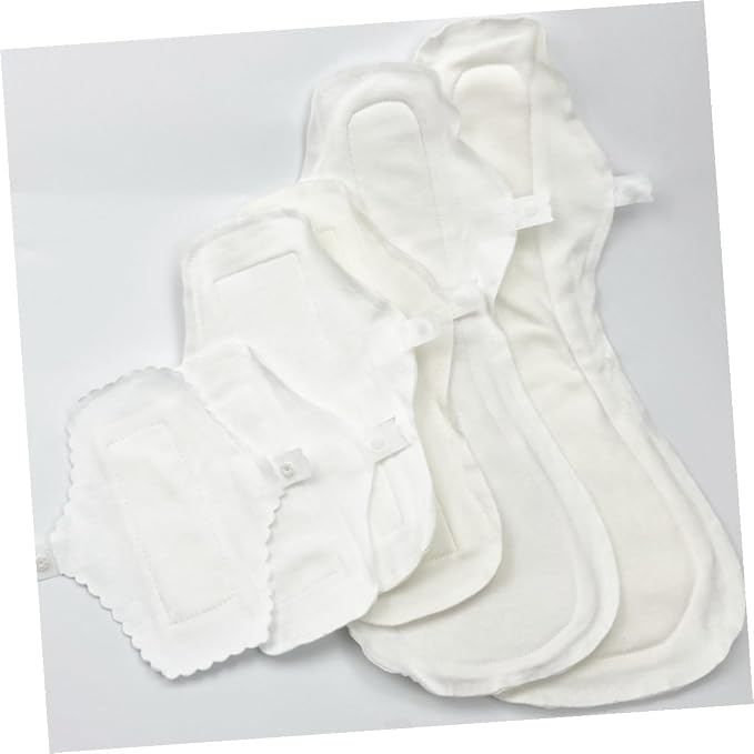 Mipcase 3pcs Cloth Sanitary Pads Washable Reusable Panty Liners with Button Fixing Soft Underpants Lining for Women Travel Daily Use