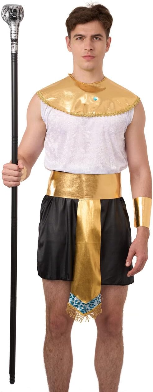 Spooktacular Creations Halloween Walking Cane, Egyptian Snake Staff for Mystical Pharaoh Ancient Themed Dress Up Party