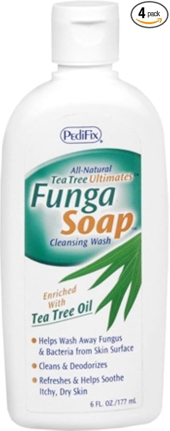Pedifix FungaSoap Tea Tree Cleansing Wash, 6 fl oz, Pack of 4