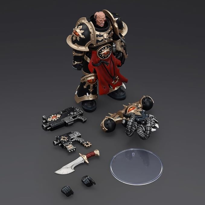JOYTOY-Warhammer The Horus Heresy 1:18 Action Figure Chaos Space Marines Black Legion Chosen with Bolt Pistol and Power Fist-Collection Model Birthday Gifts