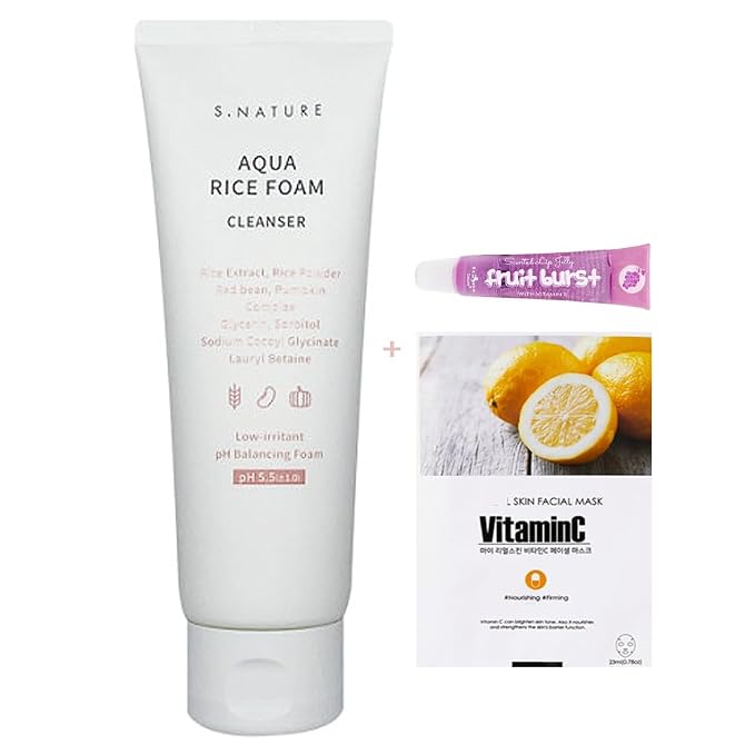 S NATURE Aqua Rice Foam Cleanser, Korean Skin Care, Korean Rice Face Wash, Made in Korea 160ml / 5.64 Fl Oz