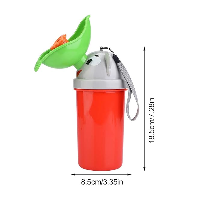 Portable Potty Urinal, Leakproof Reusable Emergency Pee Cup with Strap and Silicone Seal for Travel Camping Baby Kids Princess Style ABS Yellow 18.5 x 8.5 x 8.5cm 1 Pack