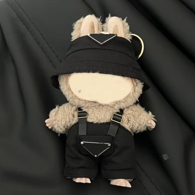 2 Sets Cute Doll Clothes for labubu，17cm Dolls Outfit Accessories,for la-bubu Dolls/for la-bubu Clothes,Pink Dress+Black Set It's a Gift for labubu Enthusiasts and Collectors (No Doll)