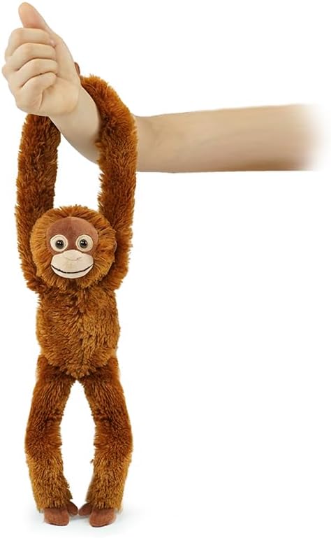 Stuffed Orangutans Toy Hanging Stuffed Animal, Hooks and Stuffed Monkey Animals with Rings for Kids, Gifts for Boys and Girls Hanging 20inches