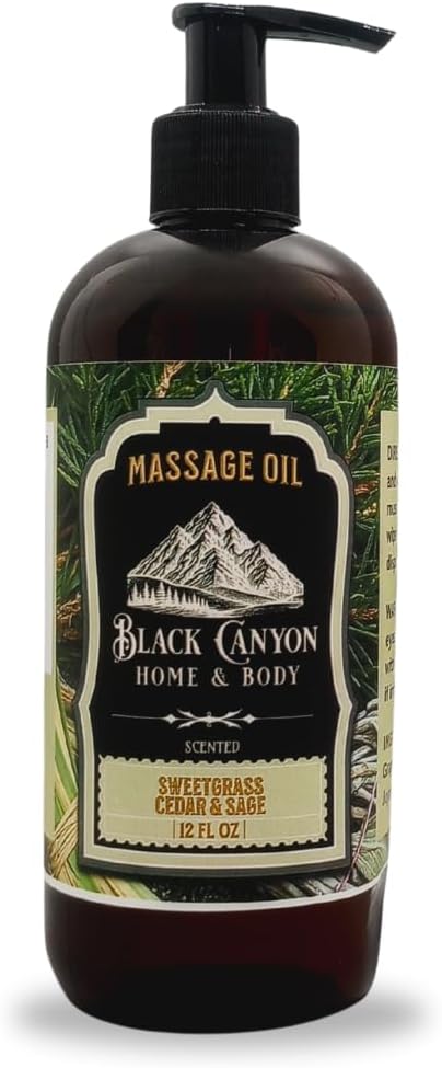Black Canyon Sweetgrass Cedar & Sage Scented Massage Oil, 12 Oz