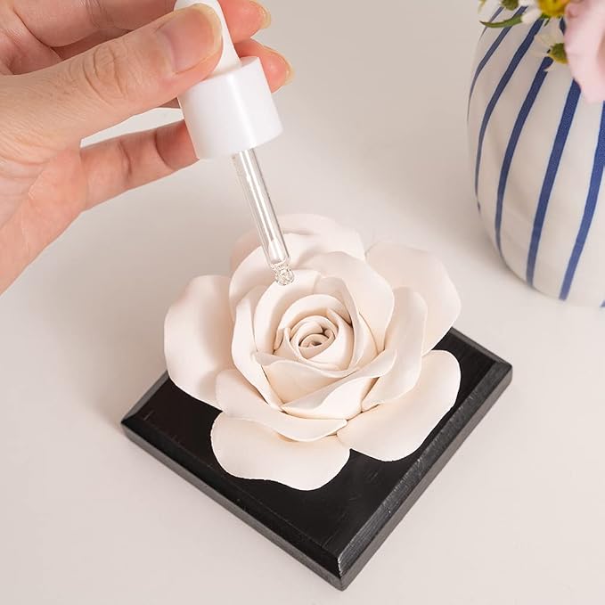 Rose Flower Styling Essential Oil Diffuser Stone, Non-Electric, Handmade Products, Decorative Tabletops, Car Decoration Ornaments(Essential Oils Not Included)