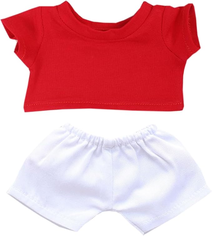 Plush Doll Clothes Solid Color T-Shirt Pants Dress Up Accessories for 10cm 15cm-17cm 20cm Doll (A4, 20cm)