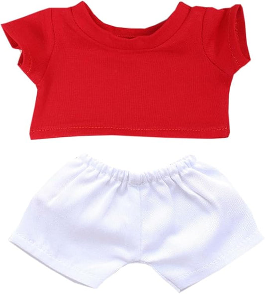 Plush Doll Clothes Solid Color T-Shirt Pants Dress Up Accessories for 10cm 15cm-17cm 20cm Doll (A4, 20cm)