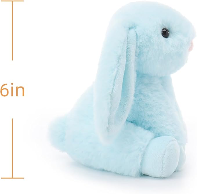 Apricot Lamb Sky Blue Bunny Stuffed Animals for Kids, Soft Cute Plush Toys for Baby Girl and Boy, 6 Inches