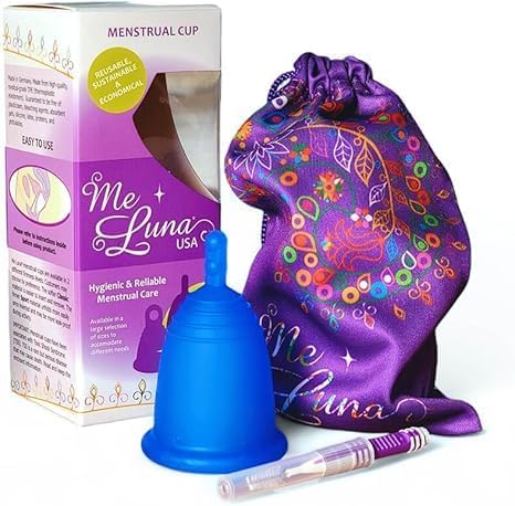 Most Customizable Menstrual Cup with Stem Handle | MeLuna Me Luna | Firm Period Cup Reusable Cup for Athletes | Tampon Pad Alternative | Sport